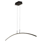 Black Linear Silica Gel Island Pendant Light Arch Shaped LED