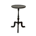 Small Black Wood End Table with Tray Top for Living Room