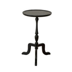 Small Black Wood End Table with Tray Top for Living Room