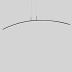 Black Linear Silica Gel Island Pendant Light Arch Shaped LED