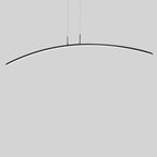 Black Linear Silica Gel Island Pendant Light Arch Shaped LED