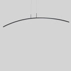 Black Linear Silica Gel Island Pendant Light Arch Shaped LED