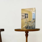 Small Black Wood End Table with Tray Top for Living Room