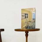 Small Black Wood End Table with Tray Top for Living Room