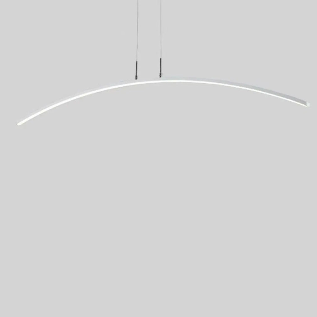 Black Linear Silica Gel Island Pendant Light Arch Shaped LED