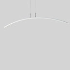 Black Linear Silica Gel Island Pendant Light Arch Shaped LED