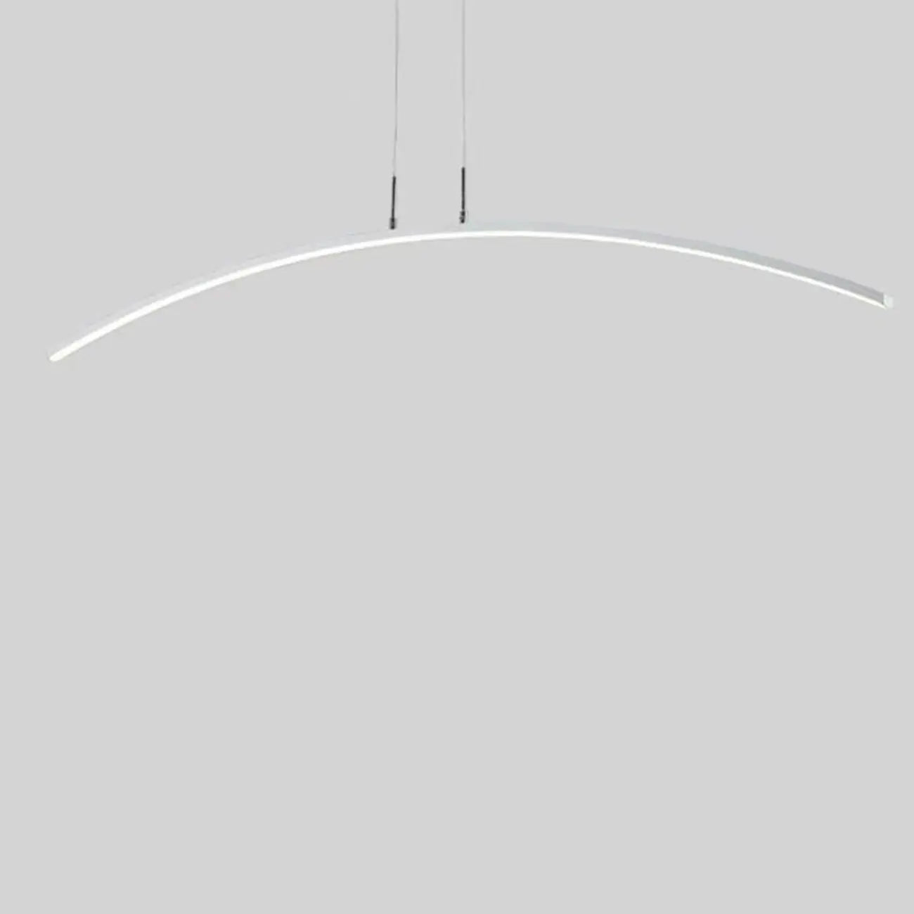 Black Linear Silica Gel Island Pendant Light Arch Shaped LED