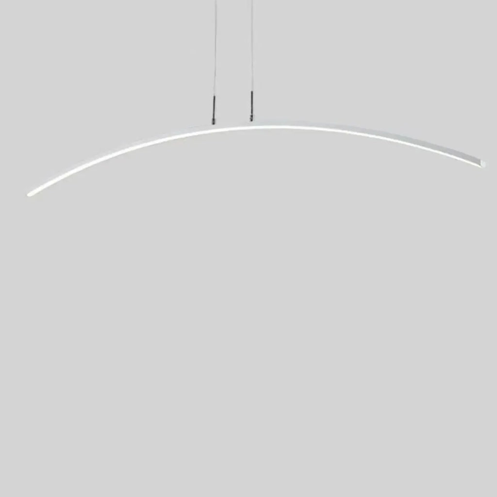 Black Linear Silica Gel Island Pendant Light Arch Shaped LED