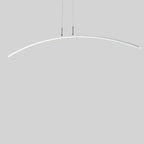 Black Linear Silica Gel Island Pendant Light Arch Shaped LED