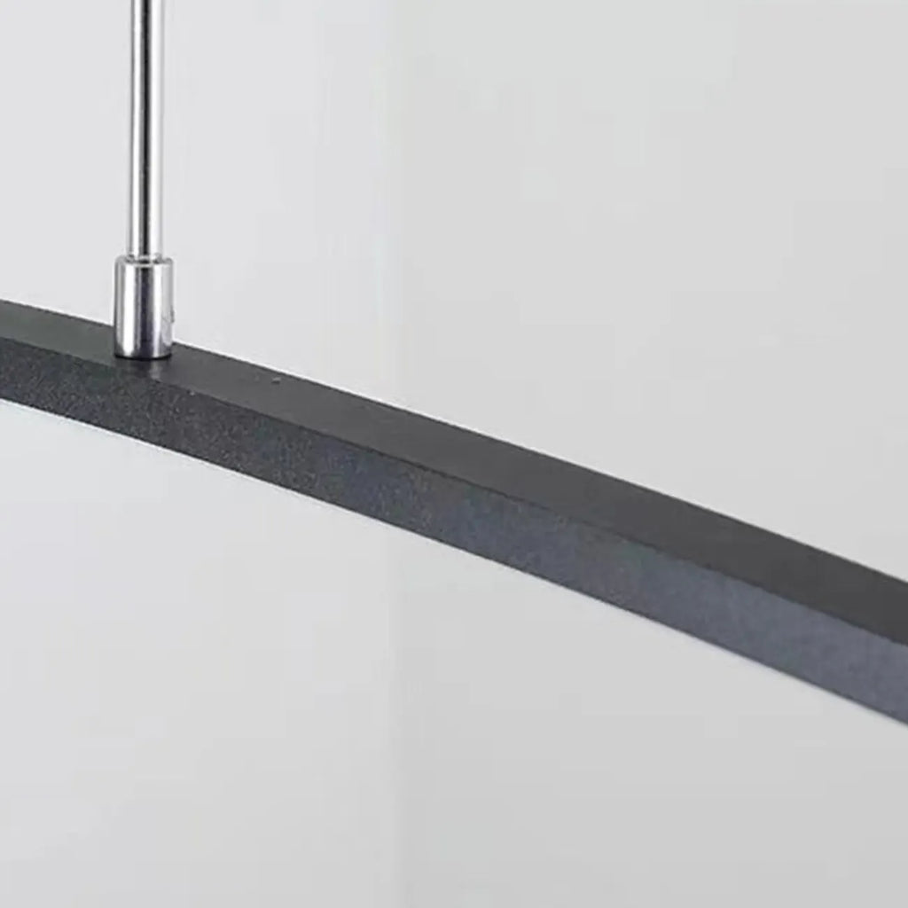 Black Linear Silica Gel Island Pendant Light Arch Shaped LED