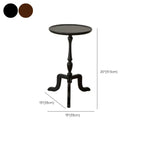 Small Black Wood End Table with Tray Top for Living Room
