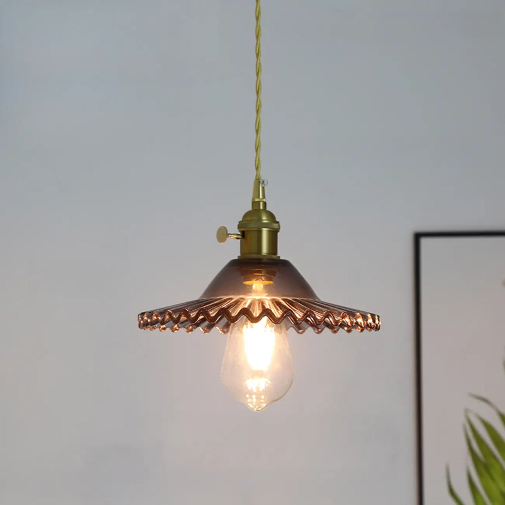 Clear Floral Glass Pendant Light for Modern Living Room