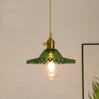Clear Floral Glass Pendant Light for Modern Living Room