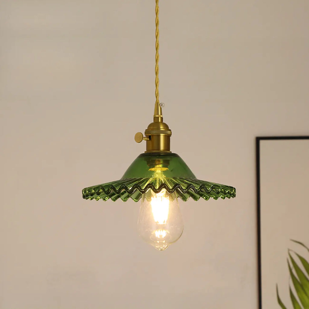 Clear Floral Glass Pendant Light for Modern Living Room