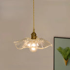 Clear Floral Glass Pendant Light for Modern Living Room