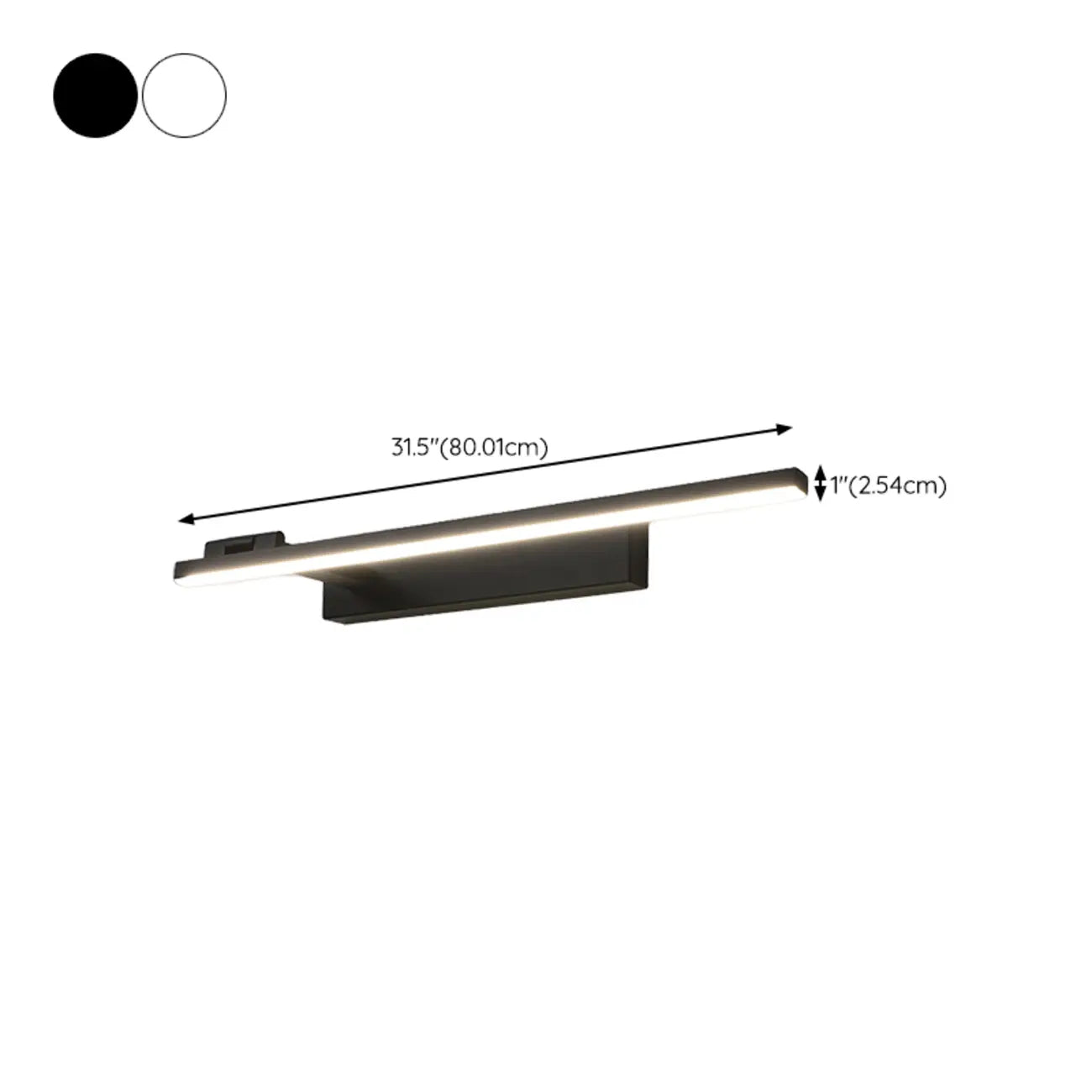 31.5 Simplistic Black Linear Strip Bathroom Vanity Lights