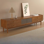 71 Rectangle Cherry Wood TV Stand with Cabinet & Drawers