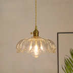 Clear Floral Glass Pendant Light for Modern Living Room