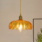 Clear Floral Glass Pendant Light for Modern Living Room