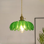 Clear Floral Glass Pendant Light for Modern Living Room