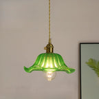 Clear Floral Glass Pendant Light for Modern Living Room