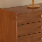 71 Rectangle Cherry Wood TV Stand with Cabinet & Drawers