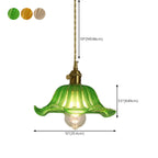 Clear Floral Glass Pendant Light for Modern Living Room