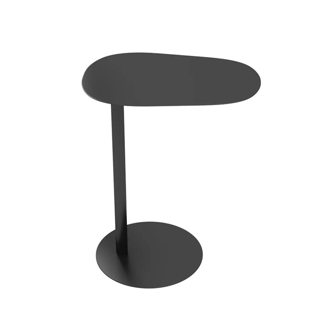 Minimalist Round White Metal Side Table for Living Room