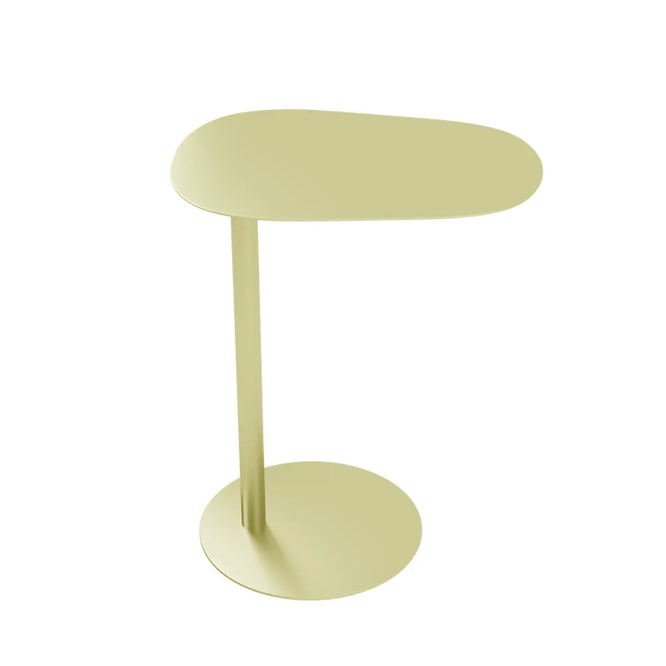 Minimalist Round White Metal Side Table for Living Room