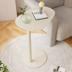 Minimalist Round White Metal Side Table for Living Room