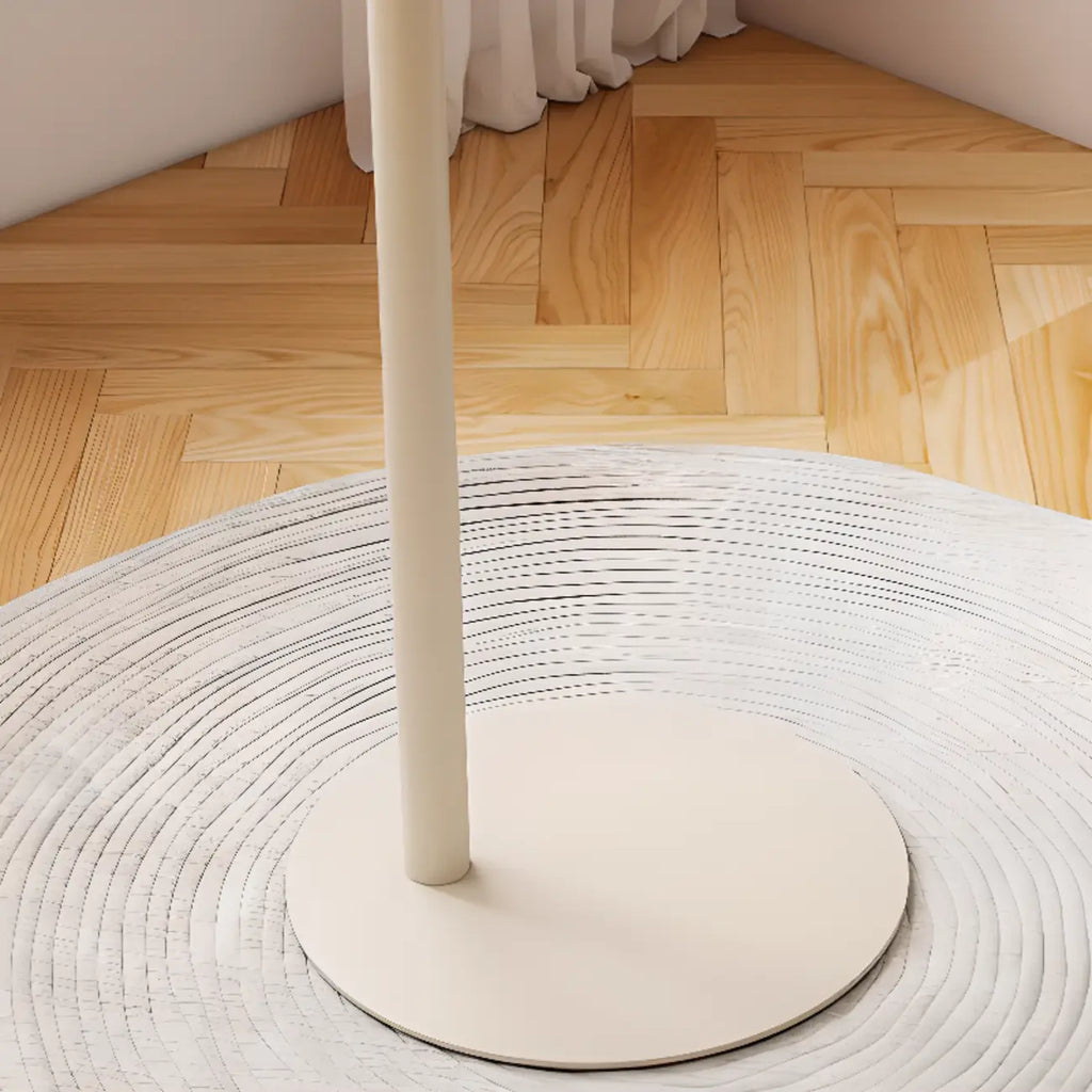 Minimalist Round White Metal Side Table for Living Room
