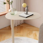 Minimalist Round White Metal Side Table for Living Room