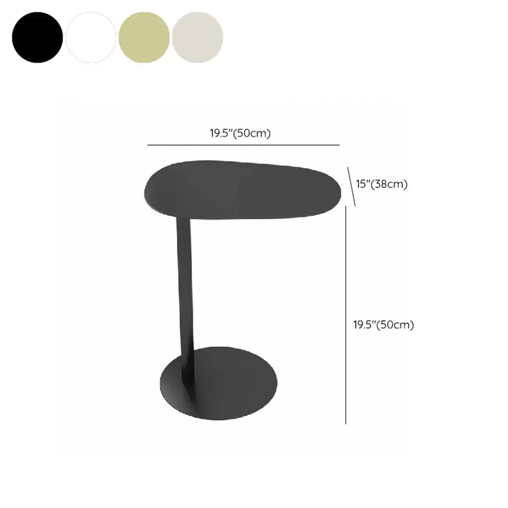 Minimalist Round White Metal Side Table for Living Room