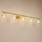 Elegant Linear Globe Brass Crystal Vanity Lights in Multi-Light