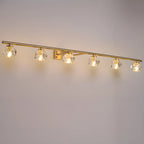 Elegant Linear Globe Brass Crystal Vanity Lights in Multi-Light