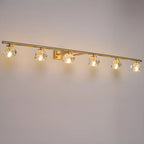 Elegant Linear Globe Brass Crystal Vanity Lights in Multi-Light