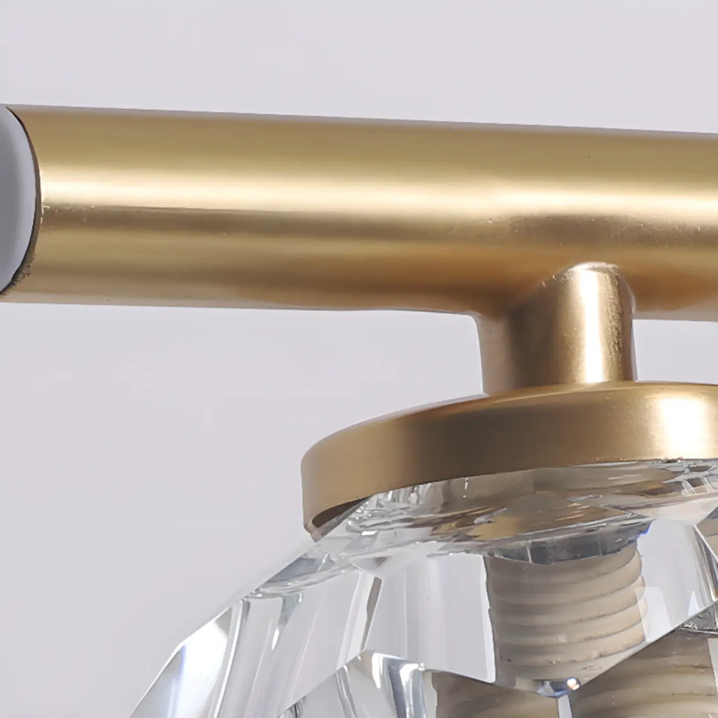 Elegant Linear Globe Brass Crystal Vanity Lights in Multi-Light