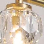 Elegant Linear Globe Brass Crystal Vanity Lights in Multi-Light