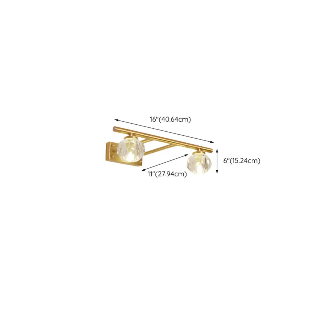Elegant Linear Globe Brass Crystal Vanity Lights in Multi-Light