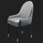 Faux Leather Dining Chair Color Block Sloped Arm with Metal Legs