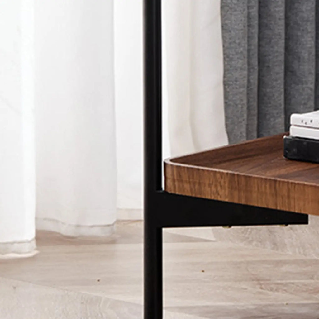 Glam 2-Tier Solid Wood End Table with Storage for Living Room