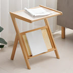 Elegant Wooden Foldable Rack Side Table for Living Room