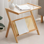 Elegant Wooden Foldable Rack Side Table for Living Room