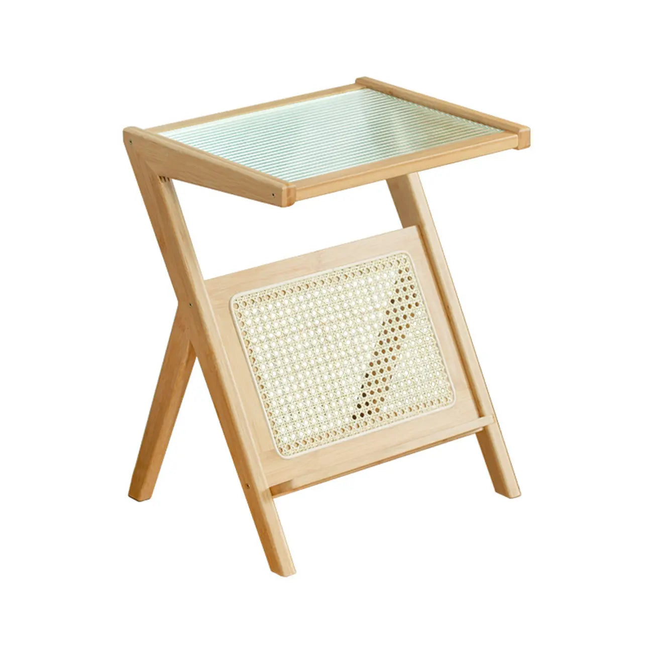 Elegant Wooden Foldable Rack Side Table for Living Room