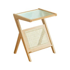 Elegant Wooden Foldable Rack Side Table for Living Room
