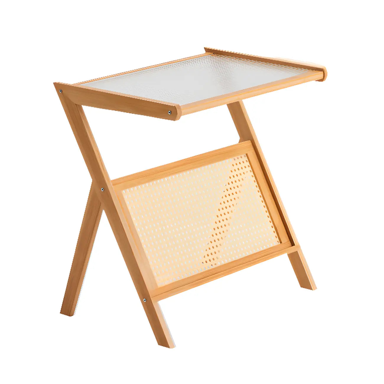 Elegant Wooden Foldable Rack Side Table for Living Room