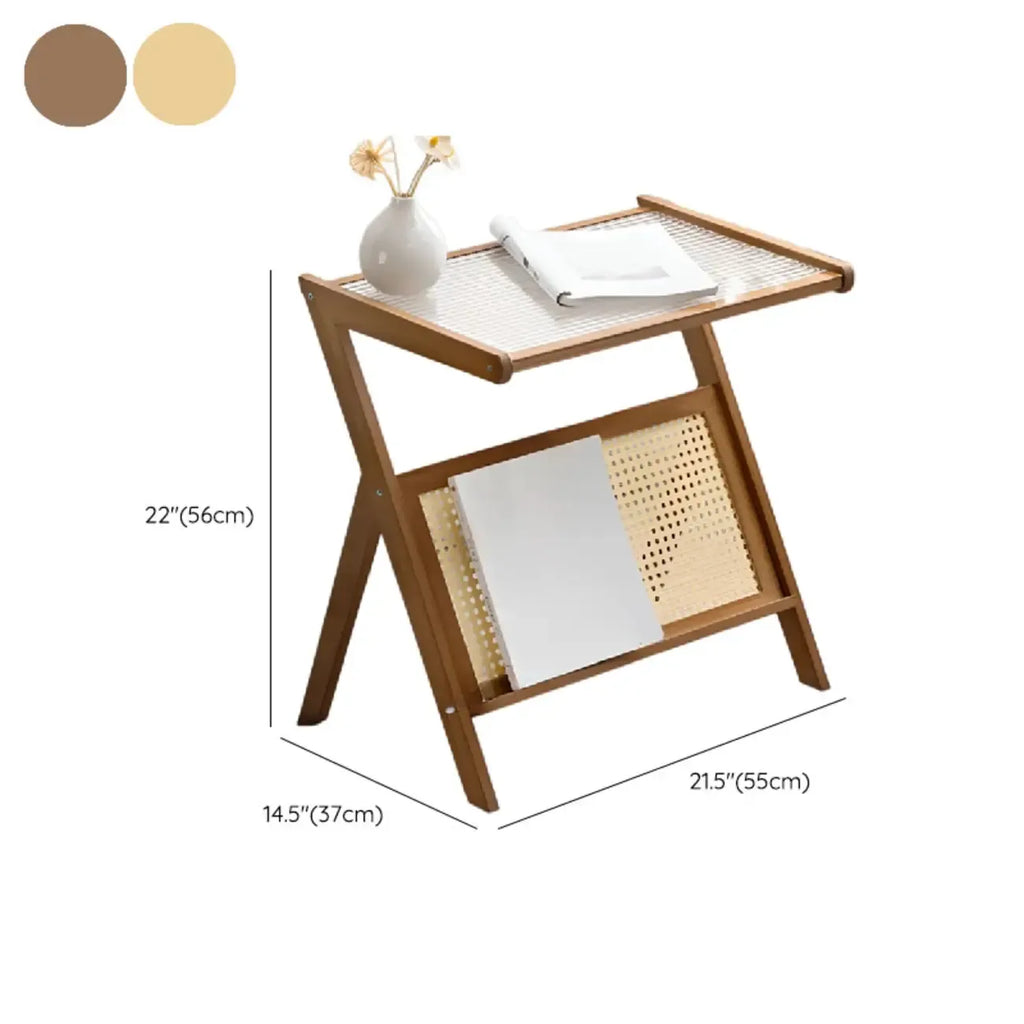 Elegant Wooden Foldable Rack Side Table for Living Room