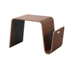 Unique Natural Wooden Side Table with Magazine Rack