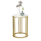 Modern Gold Metal Round 2 Tiers Side Table for Living Room