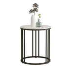 Modern Gold Metal Round 2 Tiers Side Table for Living Room